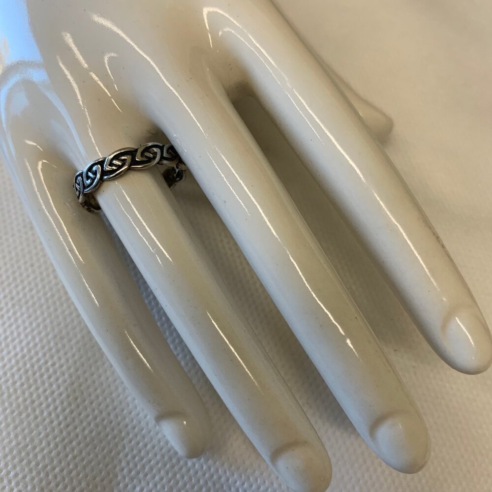 Vintage Mexican Sterling Silver Love Knot Band Ring